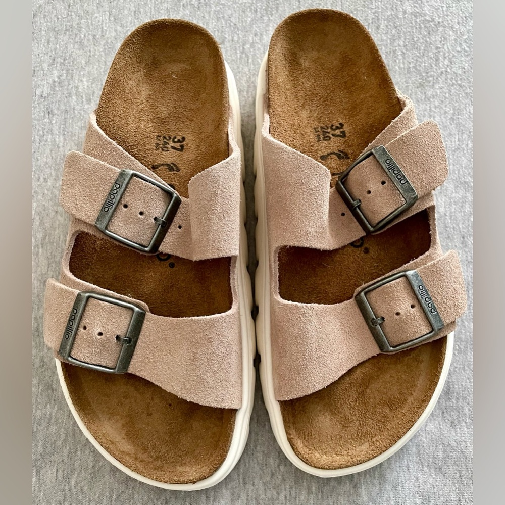 Papillio Women’s Sz 6 Arizona Pap Chunky Warm Sand Slip On Sandal NIB - Picture 2 of 8